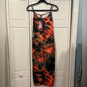 SHEIN tie dye maxi dress NWT size small